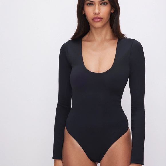 Good American Black Long Sleeve Bodysuit Size 2 - Picture 1 of 8